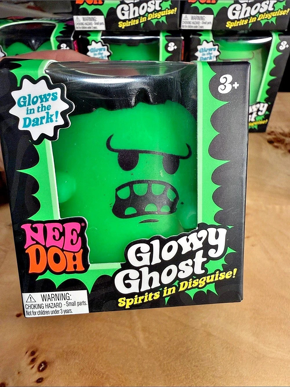 NeeDoh Glow in the Dark Glowly Ghost Green Squishy